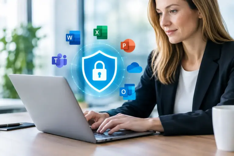 Microsoft 365 &ouml;ryggi fyrir fyrirt&aelig;ki &iacute; 8 skrefum